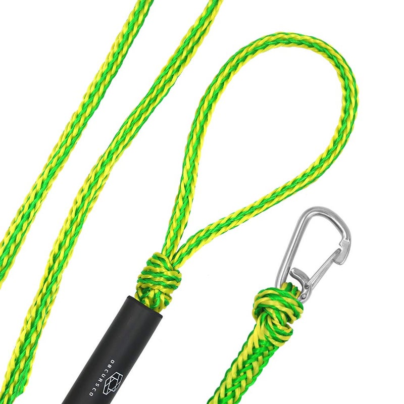 Obcursco PWC Boat Dock Lines for Jet Ski Premium Boat Rope with 316 Stainless Steel Clip. Ideal for Kayak, Watercraft (Green/Yellow, 21ft X 1) - Image 3